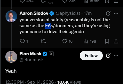 neildevvv's tweet photo. ELON JUST GAVE US A NEW TERM FOR "DOOMER"

Its the abbreviation "EA" which means "Effective Altruist"

NEVER BEEN DONE ON ROBINHOOD!!! https://t.co/8B9uaAlfk4