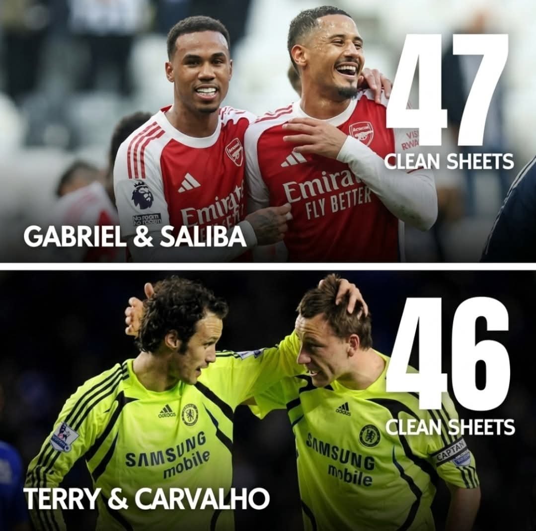 awoyemijoshua61's tweet photo. John Terry and Ricardo Carvalho really deceived me as a kid! 😂

I genuinely thought I was watching the greatest centre-back partnership of all time and that we’d never see another like them. 🙄

Now that I’ve grown up, I’ve watched William Saliba and Gabriel Magalhães… and suddenly everything became clear. 😂

Different generation. Different level.

But as it stands, Saliba and Gabriel are the best centre-back pairing the Premier League has ever seen. 🐐