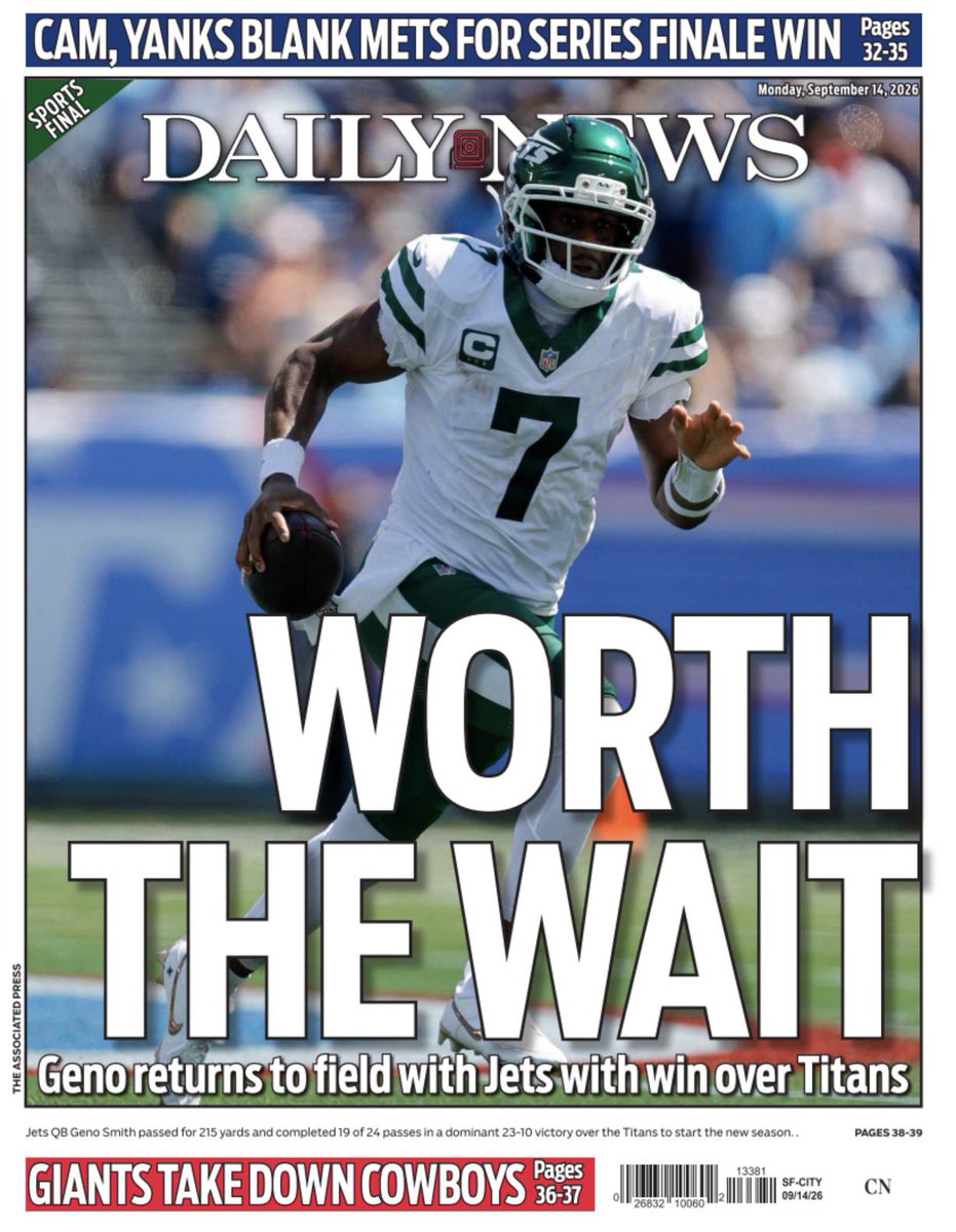 RalphVacchiano's tweet photo. Morning, New York.

The last time the Jets and Giants were both undefeated this late in the season was 2009 — 17 long years ago.

Enjoy it while it lasts! https://t.co/BKawyFccBI