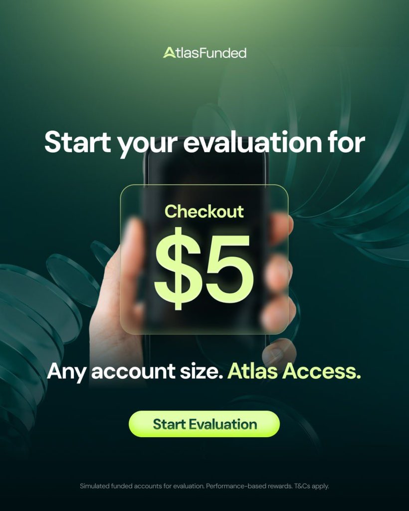 Basitiano1's tweet photo. Start your evaluation for $5

Any account size, Atlas Access. Only pay after passing. 

Low barrier entry, one shot to Funding.

Also get 50% off discount on other account types using my code: 

Start today.

https://t.co/sXFiZP47mi https://t.co/S9fa8qDQcg