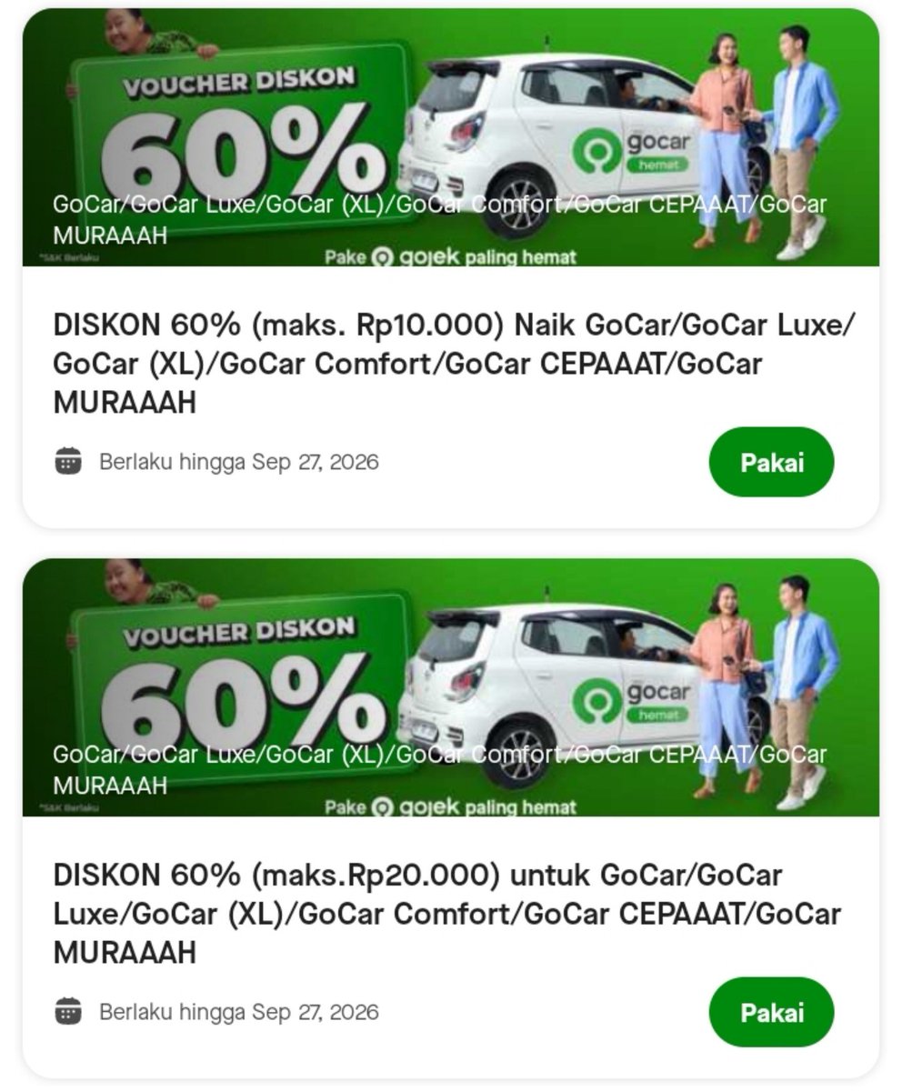 jokiforeser's tweet photo. wts voc gocar
gocar pot 60% max 20k fee 3k (ready) gopay tunai
gocar pot 60% max 10k fee 2k (ready) gopay tunai

all domisili bisa hemat
fsr https://t.co/mrqNE7lo8o

#zonauangㅤ #zonajajan https://t.co/nadc3JJggM