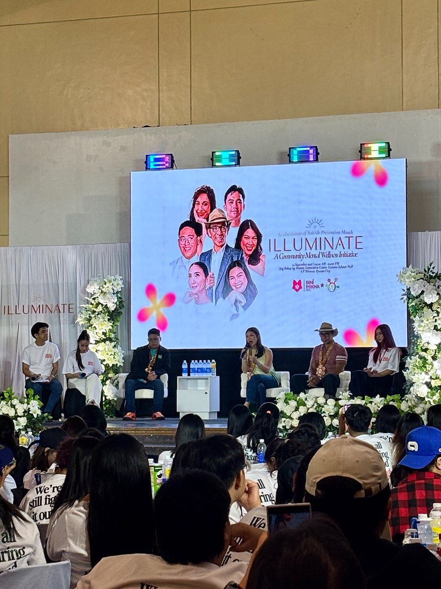 i43bini_'s tweet photo. Was so sure I couldn't attend today because I had an exam scheduled. But it suddenly got cancelled due to the transport strike, so I took it as a sign to secure a slot last night (buti meron pa at na-clutch !). I'm really glad I made it huhu. Life has been so overwhelming lately, and this was exactly the reset I needed. Last year was so memorable that I really wanted to experience it again, and returning to this community felt like a warm hug. Will definitely make this a yearly thing now.

As the shirt says:
"We're all still figuring it out, and that's enough." ❤️
And as Kuya Kim reminded us:
"A little kindness can make a difference."

My heart is full—thank you so much for organizing this meaningful event @bini_mikha and @BiniMikhaOFC 🥹🫶. Grateful for the safe space and the amazing speakers as well! ✨

#ILLUMINATE #Illuminate2026 @mikhadifference