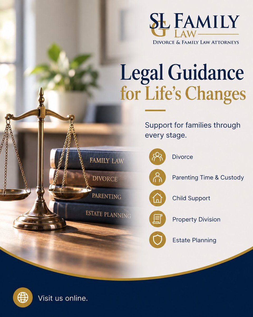 SLGFamilyLaw's tweet photo. Family law touches many important moments in life. Contact us to discuss the legal guidance that fits your family's needs.
#FamilyLaw #LegalSupport #FamilyGuidance https://t.co/JD04qNyYWr https://t.co/fKxAG8jcSS