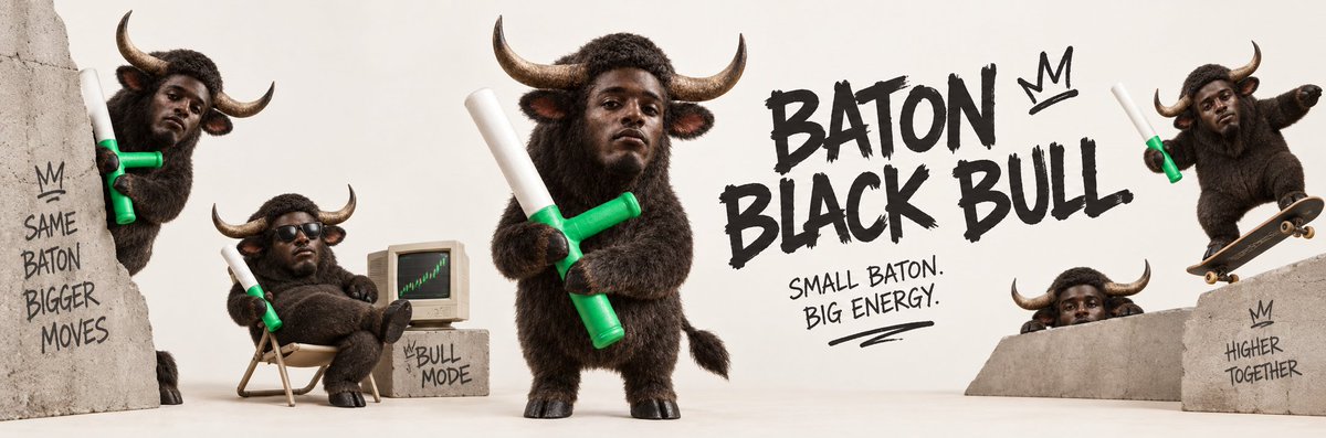BATON_BULL's tweet photo. The herd follows noise. The Bull follows the Baton. 🐂 BATON BLACK BULL just stepped out of the Black Pasture. No panic. No chasing. Just heavy steps and the green white signal.  

#BATBULL #Pump #Solana https://t.co/ZJEJ9wGamD