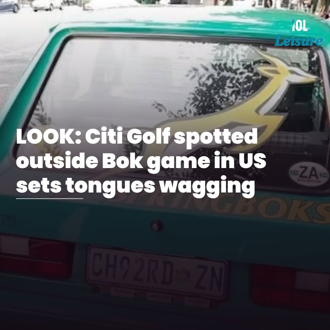 IOL's tweet photo. South Africans may be thousands of kilometres from home, but there is always a way to bring a little bit of Mzansi along for the ride. @IOL_Leisure 
Read on https://t.co/3pZEqfWek4
#lifestyle #CitiGolf #Springboks #AllBlacks #RetroRide https://t.co/k2CbvU6DdA