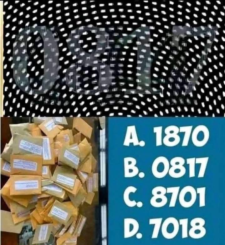 Elon_Muck56's tweet photo. 👁️ Eye Test Challenge! 👀 

A.

B.

C.

D.

Let’s see who can spot it and get the correct number! 🏆🔥 Who’s got the sharpest eyes? 😏🎁 https://t.co/BkeqjBhW11