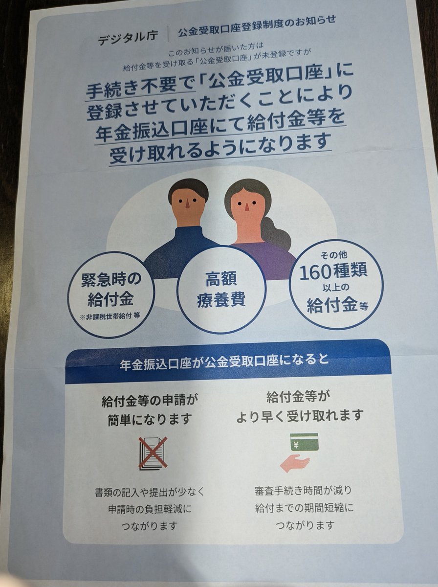 0Eyrxu29Vzgo33L's tweet photo. 年金受取の口座を国に登録したくない人は、必ず葉書を切り取って
返送して下さいね
放置すると、登録されてしまいます https://t.co/ZvMWJJA9OY