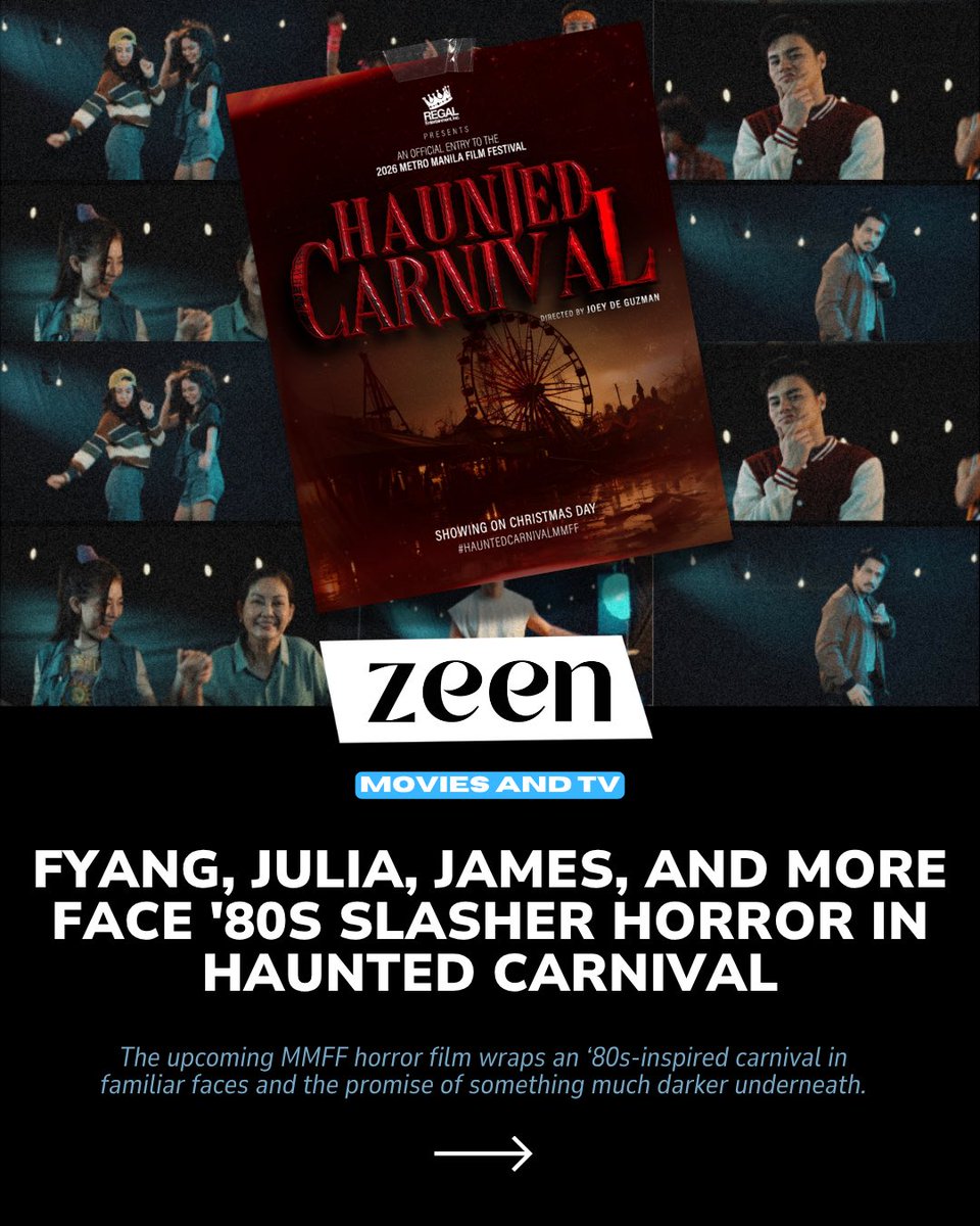 zeenmagazineph's tweet photo. The category is: '80s Nostalgia 

Regal Entertainment has recently gave us a preview for the upcoming 'Haunted Carnival' featuring Fyang, Julia, James, and more. 

READ: https://t.co/Qb12ybDClc https://t.co/O5qm1FIP21