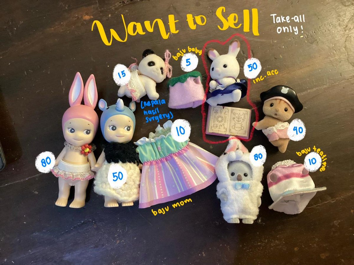 streliw's tweet photo. wts sylvanian, sonny angel, sylvanian clothes
take all only ! 
Rp340.000 in total
rd malang, splitpay payment by 🍊
dm for more ! ⭐️_⭐️ https://t.co/hZYFJGwIgQ