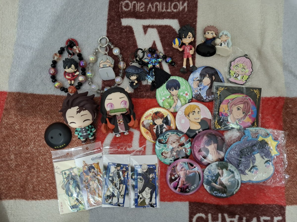 meugumy's tweet photo. wts merch anime

rin isagi nagi blue lock, kuroo haikyuu, sylus rafayel caleb lads, genshin, sesshomaru, stark frieren, rengoku mitsuri demon slayer, suo wind breaker, sakamoto days, jujutsu kaisen 
#warunganime https://t.co/K8PRUGUK3p