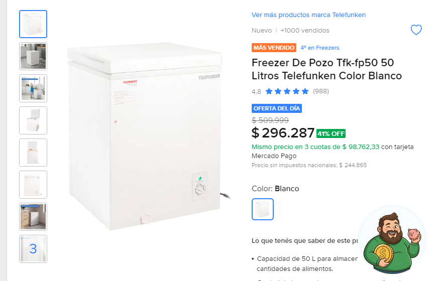 elgordoahorros's tweet photo. ¡Date prisa! Se vuela este freezerazo con 42% OFF. 🔥 freezerazo

Freezer De Pozo Tfk-fp50 50 Litros Telefunken Color Blanco a $ 296.287

Antes $ 509.999 · -42% OFF

https://t.co/TWaqhuwj1E https://t.co/RWdPSpqSl4