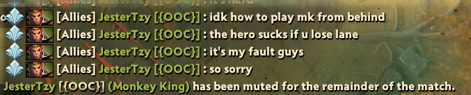 AzrielArriadi's tweet photo. Hello @valvesoftware I'm baffled here, I didn't chat toxic things nor blame  nor use harsh language at all this game, all I did was say sorry and say I played bad (cause gameplay wise, I did feed)

But why did these chat messages got me muted and affected my 12k comm-score? https://t.co/luHSWiiEl5