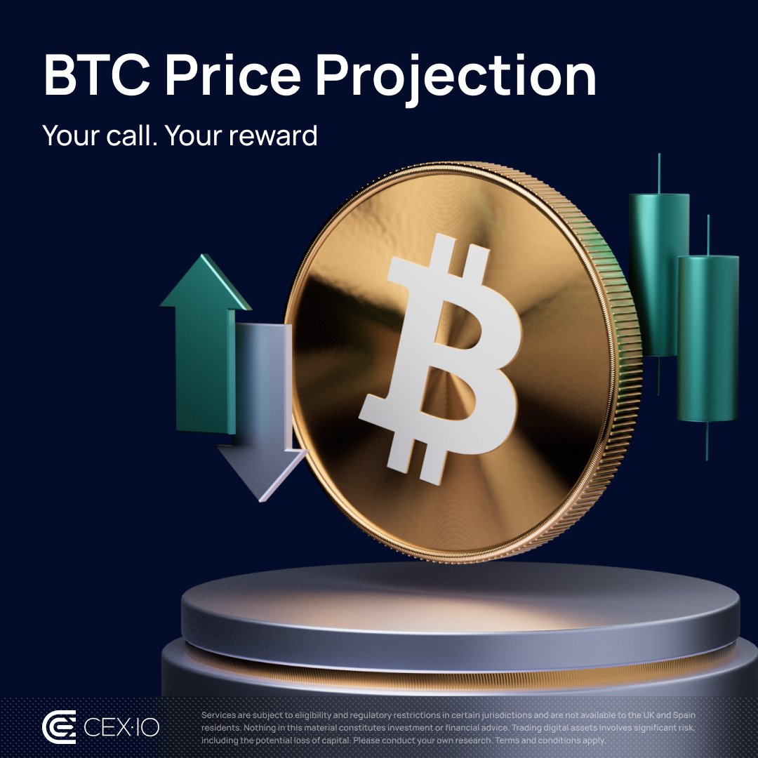 cex_io's tweet photo. 🔮 Still wrapping up last week's results, but a new week means a new projection. Get yours in 👇

Comment your BTC/USD price projection for Wednesday below. Just drop a number.

🏆 Closest projection wins $25 in BTC.

No account yet? Sign up here: https://t.co/wKKrFZhcop

⏰ 24 hours to submit. We'll check the BTC/USD price on CEX·IO Spot Trading at 12:00 PM UTC on Wednesday.

No purchase required. You need a CEX·IO account to receive a reward.

📖 Full rules: https://t.co/EB9DwzGp7m