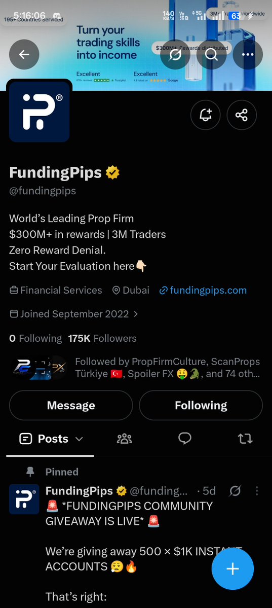 Neeraj0c's tweet photo. @ronna256 @fundingpips @Khldfx @tradin Done following task 👍 https://t.co/bKcAVYWF58