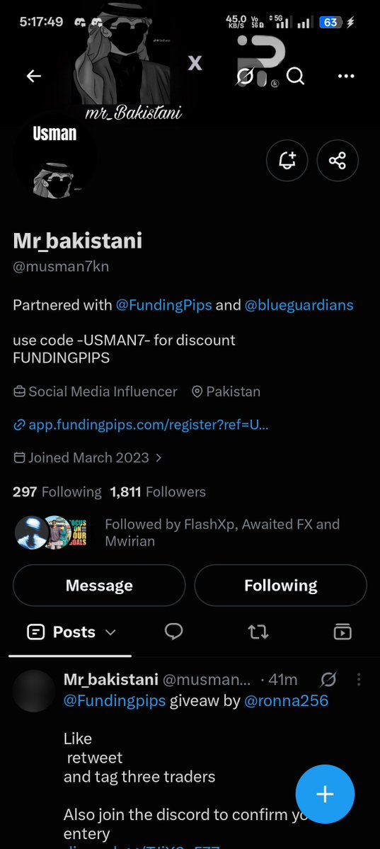 Neeraj0c's tweet photo. @ronna256 @fundingpips @Khldfx @tradin Done following task 👍 https://t.co/bKcAVYWF58