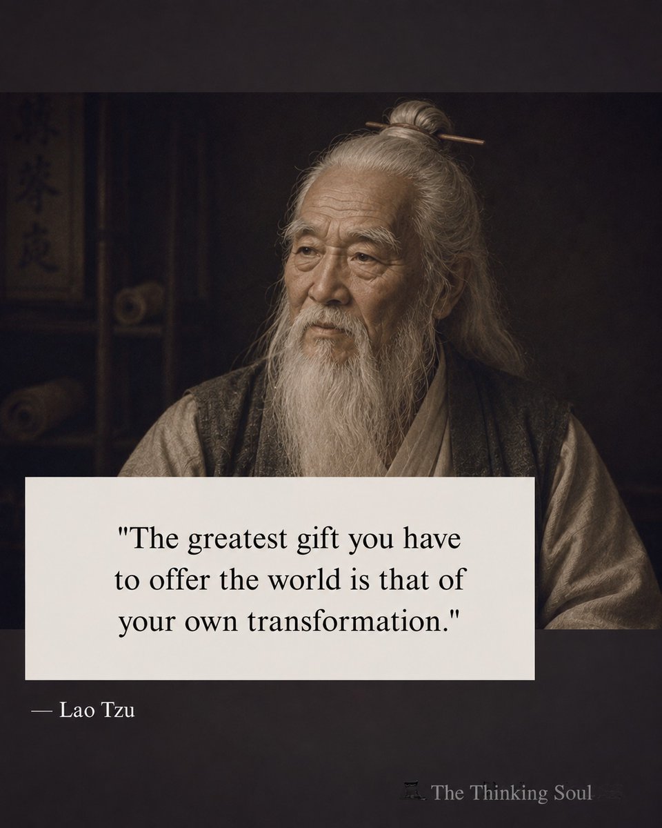 AssuntaSchuyix's tweet photo. Why is it that we spend so much energy trying to fix everyone else while neglecting the one thing we actually control? Is it possible that your personal growth is the most selfless act you can perform? Lao Tzu famously observed that the greatest https://t.co/FJdzha4UPy