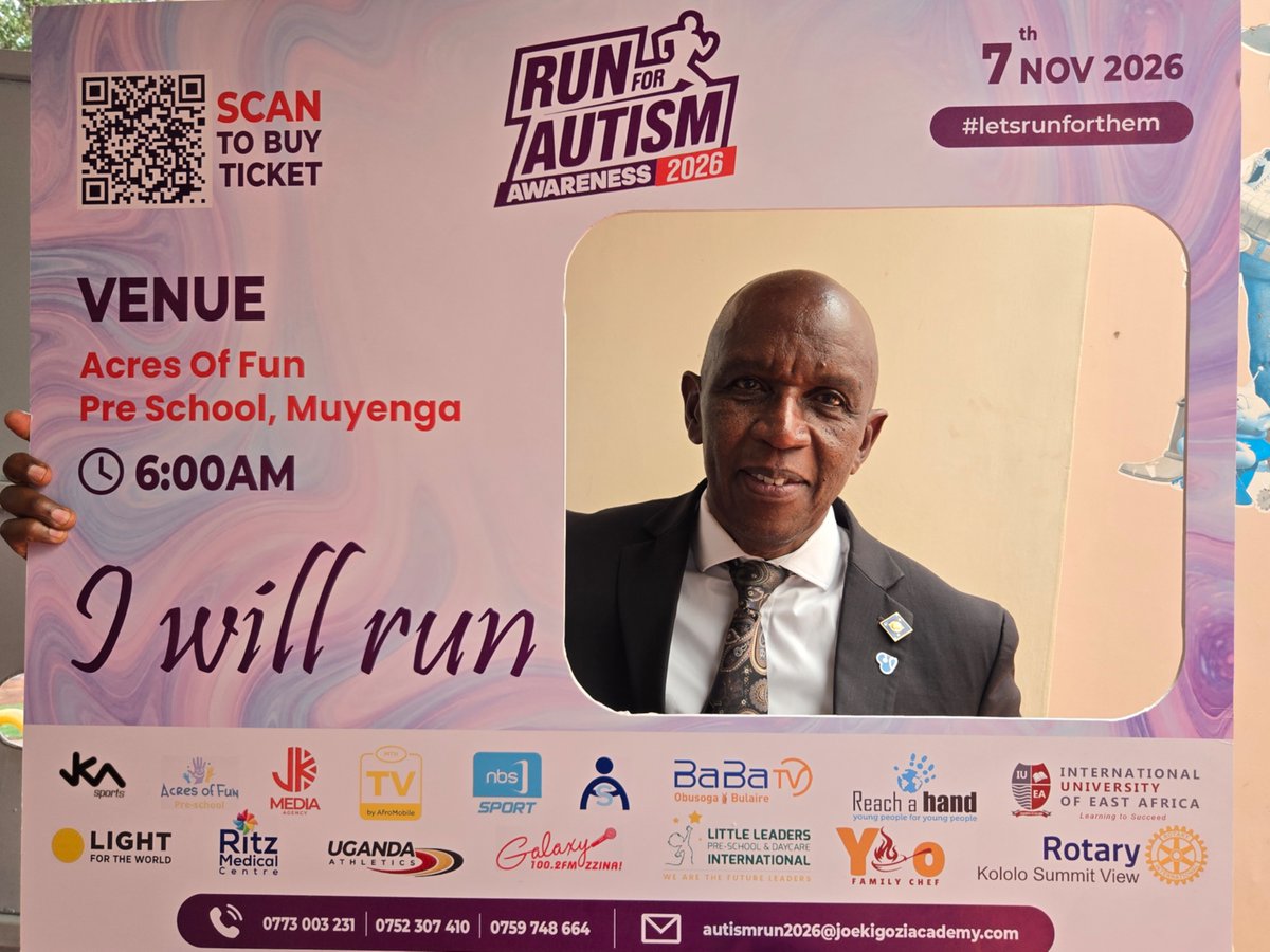 JKA_autismrun's tweet photo. PDG John Magezi Ndamira @dgmagezijohn the District Rotary Foundation Chair and a member of the @rckampalanorth will be running with us on 7th November, 2026.
#letsrunforthem
#AutismRun26 https://t.co/x3Q2lfmzWC