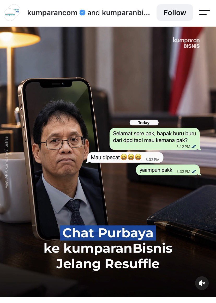 LambeSahamjja's tweet photo. sepertinya purbaya malah senang di pecat
ini chat dia dengan media kumparan https://t.co/vKhIWJR5Ms