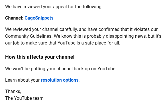 arsyt124's tweet photo. Hi @TeamYouTube I believe my 2 channels were TERMINATED because an IP/account connection was MISINTERPRETED.

My friend owned and operated his own channel using HIS identity, phone number and IP. Months before his termination, I only helped him upload the FIRST 5 VIDEOS from my IP. I then completely stepped away.

Your logs should show that I had NO UPLOAD ACTIVITY on his channel for over a month before it was terminated.

Here’s the KEY point:

I HAD ACCESS TO HIS CHANNEL.

HE NEVER HAD ACCESS TO MINE.

My channels, Jungle Vision and Cage Snippets, were MY channels. I was the one operating and uploading to them, including after my friend’s termination. He NEVER operated or accessed them.

Both were established YPP channels with 94K+ subscribers, 190M+ views and ZERO STRIKES.

I believe YouTube detected the IP connection correctly, but MISINTERPRETED what it meant.

An IP connection between our accounts does NOT mean my friend was using my channels to circumvent his termination.

If that is the basis for my termination, PLEASE CHECK THE EVIDENCE. Your internal logs can verify the IP history, account access, uploads, verification information and timeline.

I’m NOT asking for special treatment or for YouTube to ignore its Circumvention policy.

I’m asking you to answer one simple question:

WHO WAS ACTUALLY OPERATING MY CHANNELS?

IT WAS ME. NOT THE TERMINATED CHANNEL OWNER.

You may have correctly detected a connection between the accounts, but that connection does not establish that the terminated channel owner ever accessed or operated my channels.

The evidence should show that I was operating my channels , not the terminated channel owner!!!

Please give Jungle Vision and Cage Snippets a FRESH, CASE-SPECIFIC MANUAL REVIEW. I genuinely believe they were terminated in error.

Jungle Vision URL: https://t.co/KVJ04wNKC8
Cage Snippets URL: https://t.co/PaMGrvH4Du