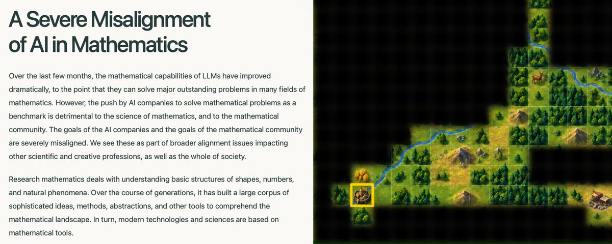 dlouapre's tweet photo. Mathematicians are angry at AI solving their problems, and it's easy to dismiss this as gatekeeping.

"A proof is a proof. They just want to keep their jobs / prestige / fun !"

But I do think mathematicians have a point, and I'll try to explain using old Civilization-style maps https://t.co/chOBjoUUBN