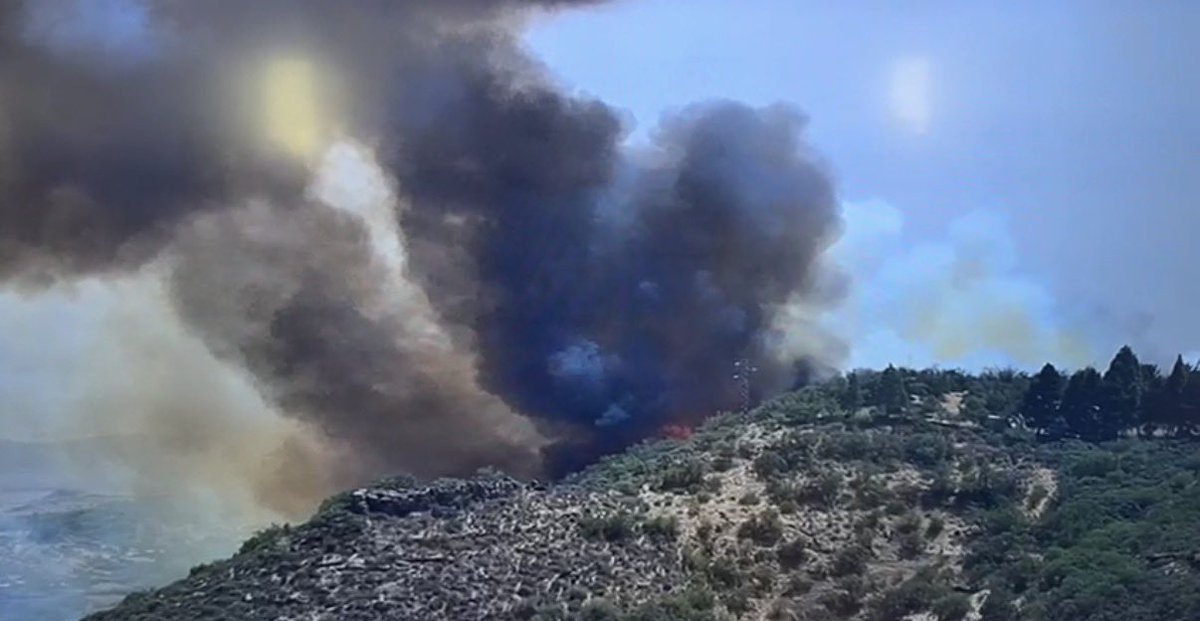 GranCanariaCab's tweet photo. Se ha declarado un aparatoso incendio próximo a Cazadores, con alto potencial. 

Los medios de extinción del Cabildo ya trabajan en la zona. Máxima precaución ante la situación climatológica. https://t.co/HMJBpTNySN