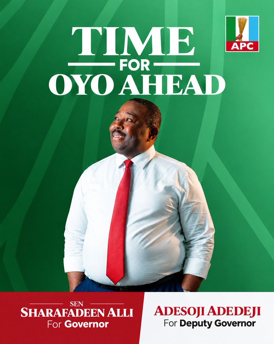 OlajumokeAkore1's tweet photo. VOTE APC top to bottom 
VOTE Oloye(sen) Sharafadeen Abiodun Alli for Governor of Oyo State 

#OYOAHEAD
#ALLINMENT 
#ALLISOJI
#BSA2027 https://t.co/eblPsWoLTp