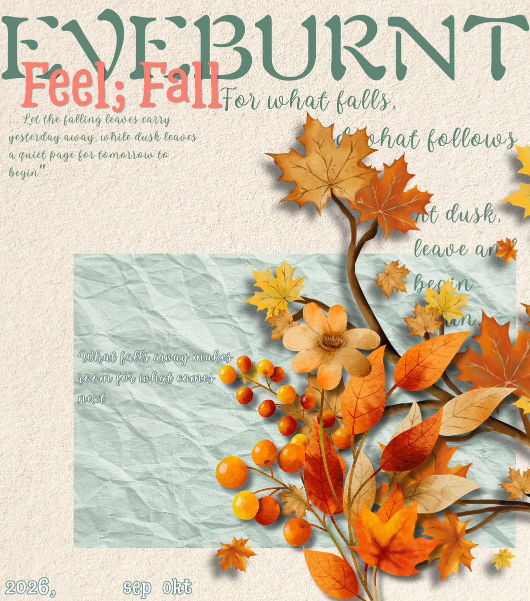 Eveburnt's tweet photo. ᅠ
🍂 soft breese falls upon the amber and cromson leaves, as a sharp chill pierces the skin.◞࿔ it summons warm, cherised memories, soothing the soul in gentle within' 𝘁𝗵𝗲 𝗮𝗶𝗿'𝘀 𝗽𝗼𝗲𝘁𝗶𝗰 𝗲𝗺𝗿𝗮𝗻𝗰𝗲. 
ᅠ https://t.co/gqwkfUu9Om