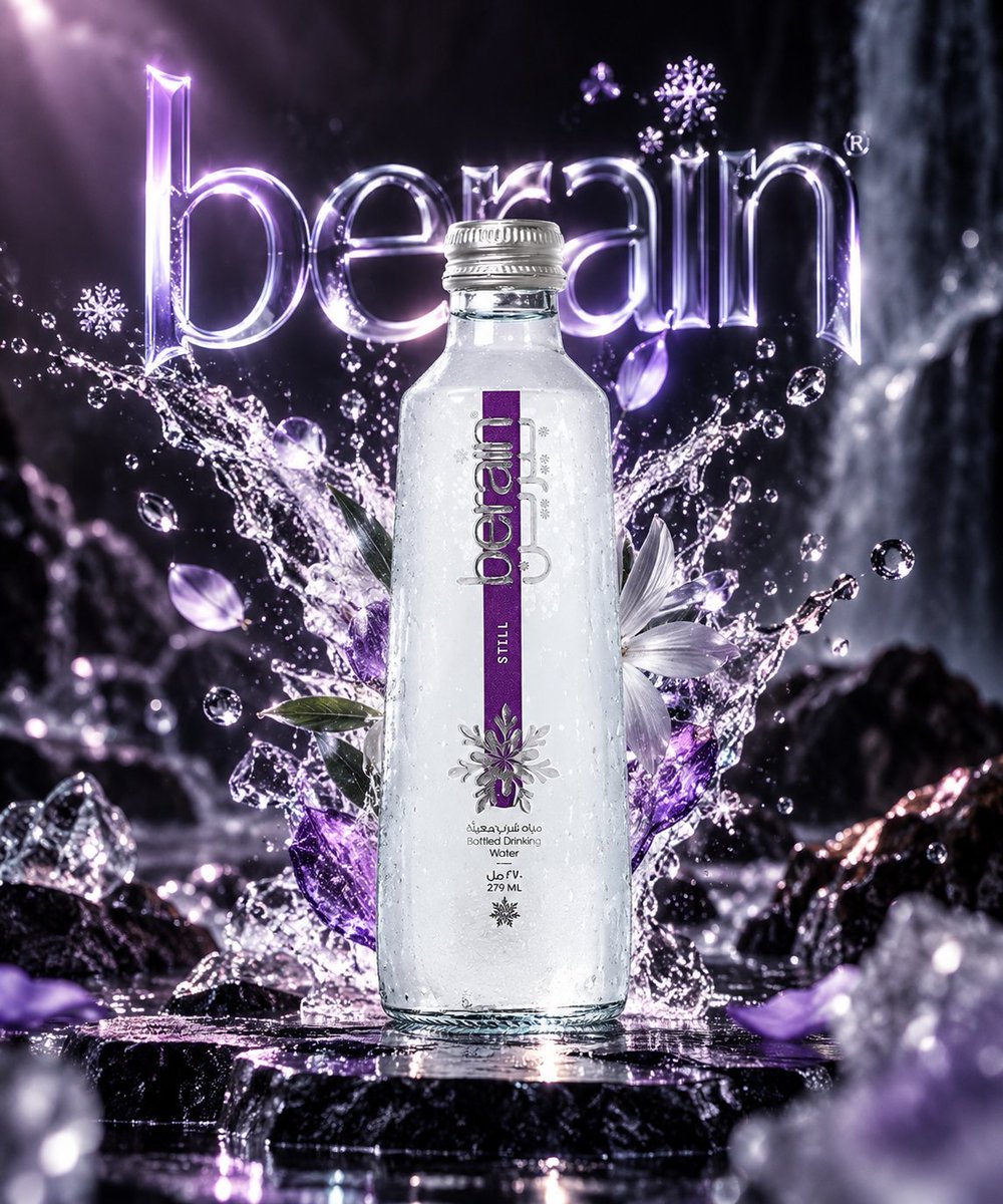 ksa8Turky's tweet photo. Create a magical, ultra-premium cinematic advertisement using [Attached Product Image] as the hero of the scene. Preserve the exact product shape, proportions, colors, packaging, logo, label, and all original details without alteration. Place the product prominently in the center on a dark glossy pedestal within a mysterious, luxurious environment. Behind the product, create the exact product/brand name as large sculptural glowing neon typography, partially obscured by the product to add depth. Build spectacular effects inspired directly by the product itself—its ingredients, materials, scent, flavor, texture, function, colors, or visual identity—swirling dynamically around and behind it. Add floating particles, atmospheric mist, subtle reflections, realistic droplets or material fragments when relevant, and elegant volumetric light. Use a deep dark background, dramatic rim lighting, controlled neon glow derived from the product’s color palette, strong contrast, cinematic shadows, shallow depth of field, and premium photorealistic CGI. Keep the product as the undisputed hero and sharpest element in the composition. Sophisticated commercial art direction, magical but believable, high-end global advertising campaign quality. No additional advertising copy, no invented logos, no label redesign, and no changes to the original product.