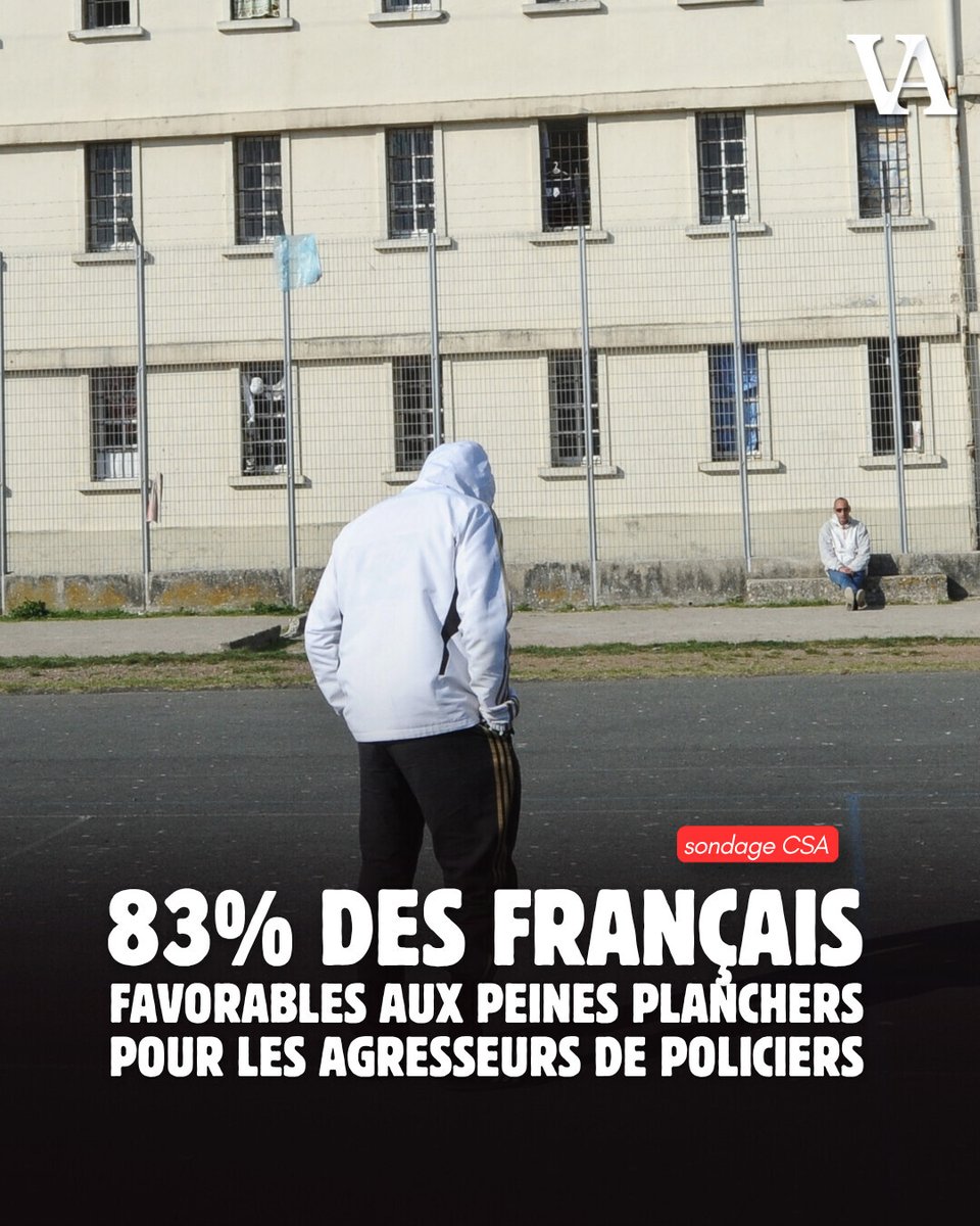 Valeurs's tweet photo. ⚖️ Les agressions contre les forces de l'ordre et les pompiers exaspèrent les Français, qui réclament plus de fermeté, selon un récent sondage.

🔗 https://t.co/DFCSCZVZkG https://t.co/Iyi51FPe80