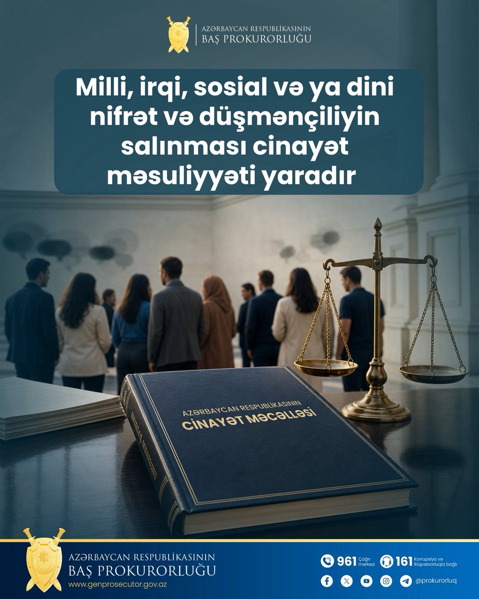 prokurorluq's tweet photo. #Hüquqimaarifləndirmə #Cinayəthüququ #İnsanhüquqları #SülhAylığı #PeaceMonth

Ətraflı: https://t.co/8Z0zzEXmyP https://t.co/0ungdVTZZr