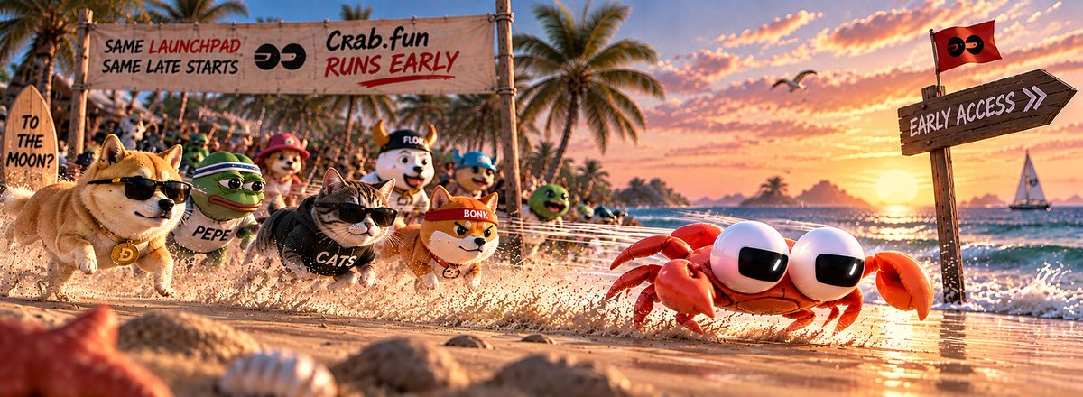 Crabdotfun's tweet photo. https://t.co/viKOSu5xlM Early Access Goes Live Today.🦀 👀
September 14 · 13:00 UTC
https://t.co/pyKMaoqceB

@arc is coming.

But you don’t have to wait.

https://t.co/viKOSu5xlM Early Access launches on @base today — giving creators and communities a head start before Arc mainnet.

No USDC premium.
No waiting for the bridge.
Launch on Base. Graduate. Migrate to Arc.