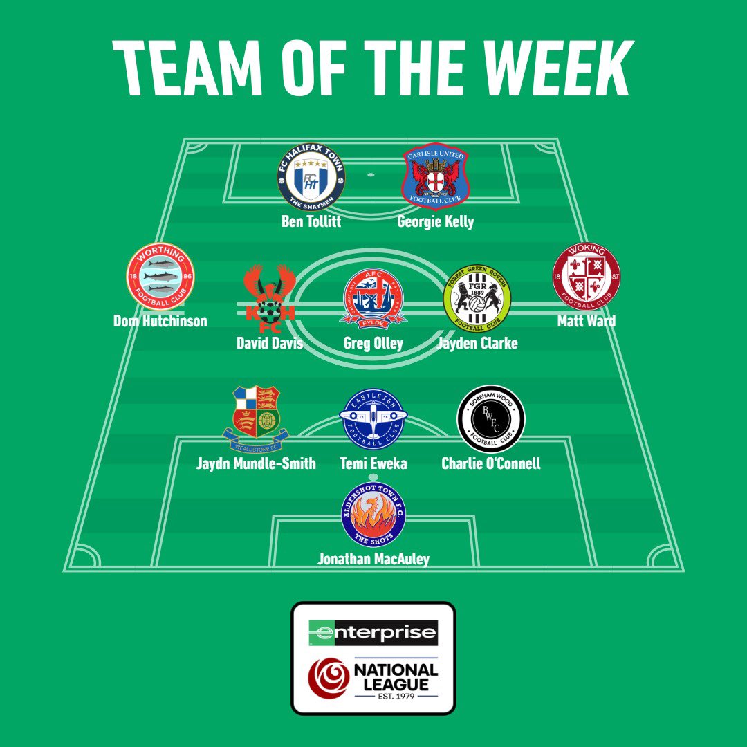NL_Enterprise's tweet photo. Now meet your National League XI

Enterprise have delivered Saturday’s select side after an enthralling weekend 📦

But who was unlucky to miss out? 👇 https://t.co/Sbjz9xv4eF