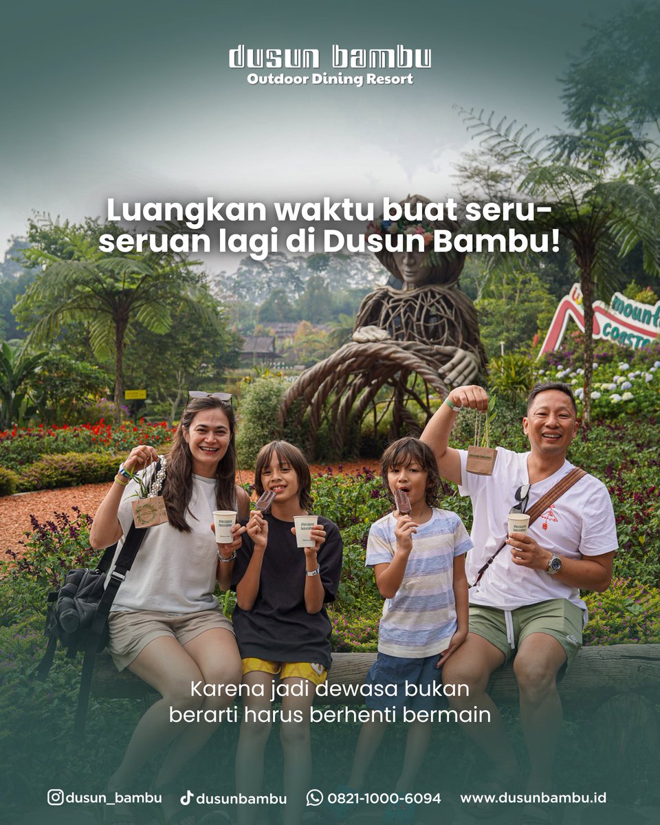 dusun_bambu's tweet photo. 𝙈𝙖𝙠𝙞𝙣 𝙙𝙚𝙬𝙖𝙨𝙖, 𝙧𝙖𝙨𝙖𝙣𝙮𝙖 𝙢𝙖𝙠𝙞𝙣 𝙠𝙖𝙣𝙜𝙚𝙣 𝙢𝙖𝙨𝙖-𝙢𝙖𝙨𝙖 𝙠𝙚𝙘𝙞𝙡 𝙙𝙞 𝙢𝙖𝙣𝙖 𝙨𝙖𝙩𝙪-𝙨𝙖𝙩𝙪𝙣𝙮𝙖 𝙗𝙚𝙗𝙖𝙣 𝙘𝙪𝙢𝙖 𝙢𝙞𝙠𝙞𝙧𝙞𝙣 𝙗𝙚𝙨𝙤𝙠 𝙢𝙖𝙪 𝙢𝙖𝙞𝙣 𝙖𝙥𝙖… 🥹 

#DusunBambu #WisataBandung #LiburanBandung #InnerChild https://t.co/u4UH4FKtjt