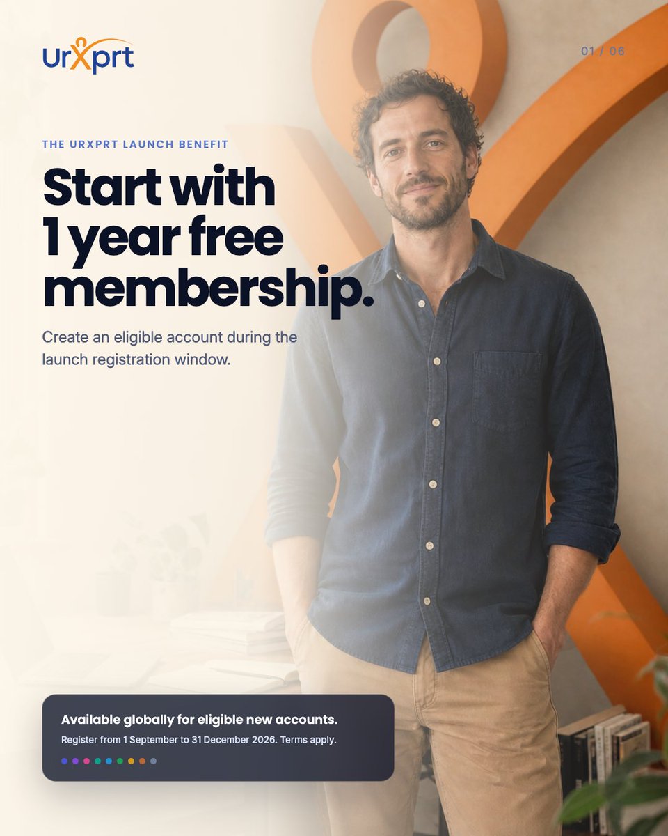UrXprt's tweet photo. Register from September to December 2026 and receive one year of free membership plus unlimited listings across URXPRT.

https://t.co/3aZVccLq4T

#URXPRT #LaunchOffer #FreeMembership #BusinessOpportunities https://t.co/Uf9k3xMSBq