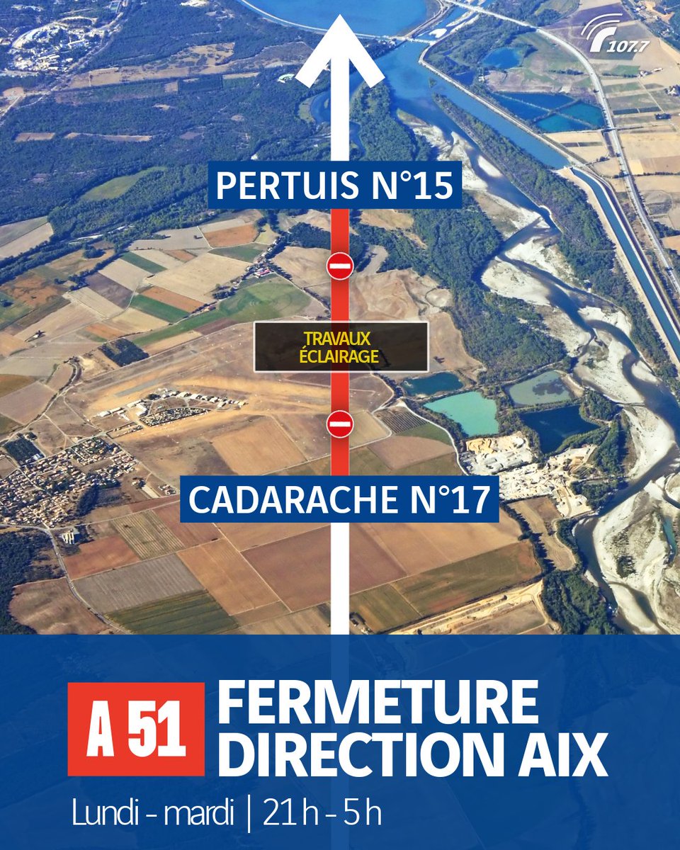 Radio1077's tweet photo. ❌Plusieurs fermetures d’autoroute sont prévues ce lundi soir pour effectuer des travaux🚧.

👉Dates, horaires, déviations : retrouvez le programme sur https://t.co/9XwURaAQCC https://t.co/ATOE1ybWCX