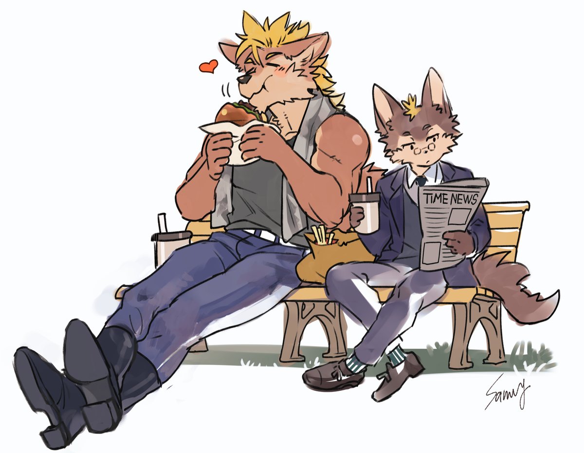 freezingsammy's tweet photo. A little break after work. 🥤🍟
Teddy &amp; Zack | OC https://t.co/NEDz3E7XEx
