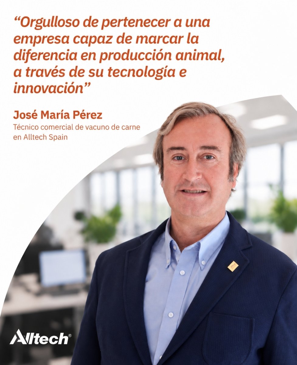 AlltechSpain's tweet photo. Hoy presentamos a José María Pérez (Chema), técnico comercial de vacuno de carne en Alltech Spain. Con más de 30 años de experiencia, aporta su conocimiento y experiencia al acompañamiento técnico de ganaderos y profesionales del sector. 🐄 https://t.co/ck5MPWyI0L