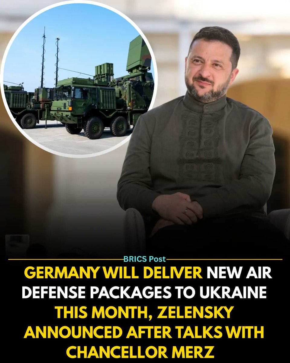 NatashaCebpd's tweet photo. ⚡ BREAKING: 🇩🇪🇺🇦Germany will deliver new air defense packages to Ukraine this month, Zelensky announced after talks with Chancellor Friedrich Merz https://t.co/865qS62SOg