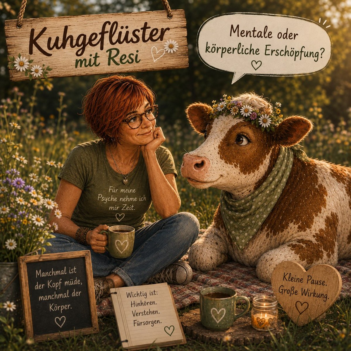 EusebiaCheblk's tweet photo. Photo by Carmen. Kraus. Seele. Macht. Dinge🌿 on August 31, 2026. May be an image of text that says "Kuhgeflüster Kuhge mit Resi Mentale oder körperliche Erschöpfung? Für meine Psyche Psychnehmeich mehme mir mirZeit. Manchmal ist der Kopf https://t.co/o1M2VxwTFv