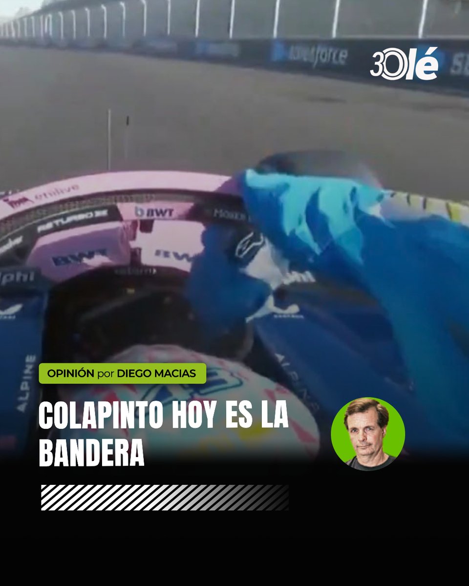 DiarioOle's tweet photo. 🎯 #FRANCOTIRADOR | 𝐂𝐎𝐋𝐀𝐏𝐈𝐍𝐓𝐎 𝐇𝐎𝐘 𝐄𝐒 𝐋𝐀 𝐁𝐀𝐍𝐃𝐄𝐑𝐀 🇦🇷

Nadie pudo en estos últimos 20 años llevar la bandera argentina en el deporte mundial tan alto como Messi. La Generación Dorada, el título de la Copa Davis con Delpo figura, las medallas olímpicas del hockey, Pareto, Lange y compañía y el boxeo con algún campeón esporádico ocuparon merecidamente su lugar; aunque todos detrás del impacto Leo. 

Hace un par de semanas, las Leonas levantaron la celeste y blanca en el país top de los top de ese deporte, Países Bajos. Pero el furor Franco Colapinto es arrasador. 

Arrasador, porque se da en un deporte súper profesionalizado, que hizo del marketing deportivo una religión y necesita pilotos que no solo sepan manejar a más de 300 por hora. A la F1 le caen a medida carismáticos capaces de descontracturar cada encuentro con la prensa, cantan con la gente, se salen del protocolo para ir a saludar... o arman un evento en su país para verlo pasar a 20 kilómetros por hora con un auto histórico o un muletto de F1 y juntan 500 mil personas adorándolo.

Si en Argentina hubo quienes ni campeón del mundo terminaron de aceptar a Messi, era de esperar que los pesimistas por vocación denostaran a Colapinto en su inicio. 

Ignorantes deportivos, creen que solo puede elogiárselo cuando gane una carrera… Para estar entre los mejores 22 pilotos del mundo, no alcanza con el marketing. Hay que manejar y bien. Y eso es lo que hizo y hace Franco.

Coronando una memorable actuación, tras cerrar la carrera en un gran 7° lugar, tuvo tiempo de ver al banderillero que le ofrecía la bandera argentina. Bajó la velocidad, la tomó y dio la vuelta llenando de celeste y blanco el circuito de Madrid. 

Despertó la explosión de los hinchas que valoraban su actuación y su baño de argentinidad para la categoría, resumidos con ese grito de: "¡Séptimo, carajo!" de un fana en la tribuna que se hizo viral. Y sí, hoy es la bandera.

✍️ Por Diego Macias