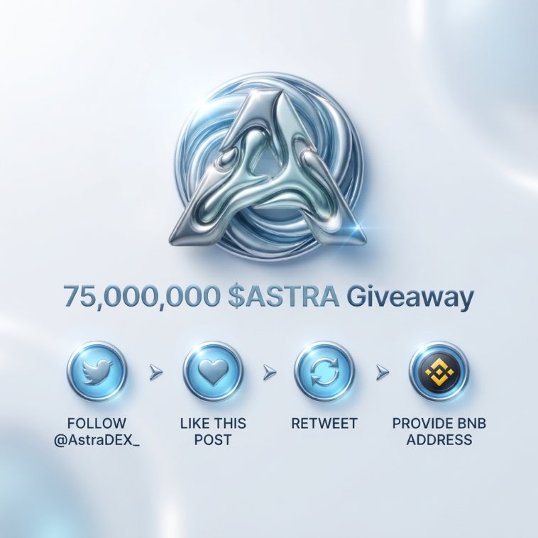 AstraDEX_'s tweet photo. If you see this,   Claim your 100,000 #ASTRA Airdrop 🪂   Drop your $BNB address &amp; RT ♻️   First 750 wallets 👇 https://t.co/2O390dFgkS