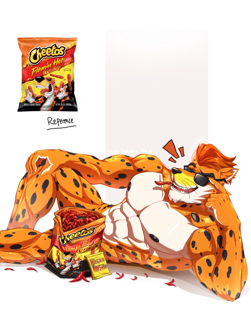 OfficeWolfie's tweet photo. MASCOT FUR-A-DAY 
Eps.05 Chester Cheetah Cheetos 🐯
Flamin hot ones 🌶🔥 https://t.co/GArYTVDkRY