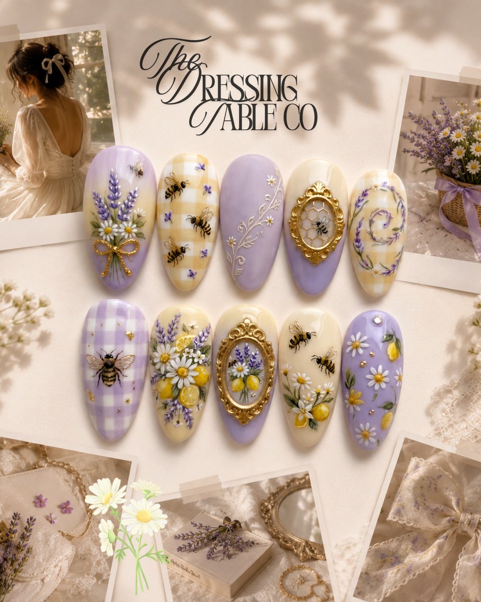 Mcerickinho's tweet photo. Garden lavender-inspired premium press-on nails. Only 2700 with free shipping and an application kit. DM to order. https://t.co/Rng5ilU0tG