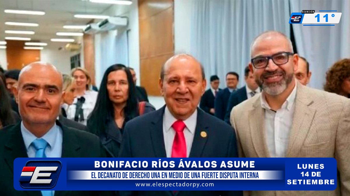 elespectadorpy's tweet photo. BONIFACIO RÍOS ÁVALOS ASUME EL DECANATO DE DERECHO UNA EN MEDIO DE UNA FUERTE DISPUTA INTERNA....Leer más⤵️ https://t.co/KOAUeAAO0u https://t.co/TA90TkVeN2