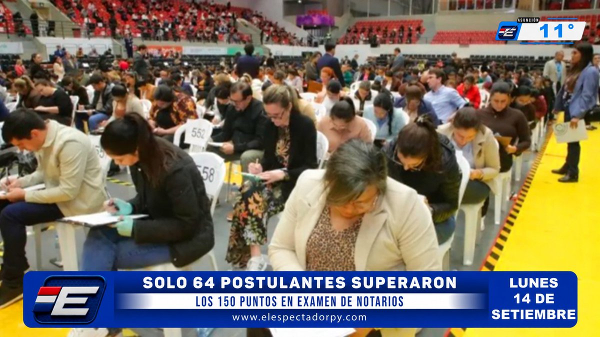 elespectadorpy's tweet photo. SOLO 64 POSTULANTES SUPERARON LOS 150 PUNTOS EN EXAMEN DE NOTARIOS...Leer más⤵️ https://t.co/IpMwri6aS9 https://t.co/onL4CdNkhb