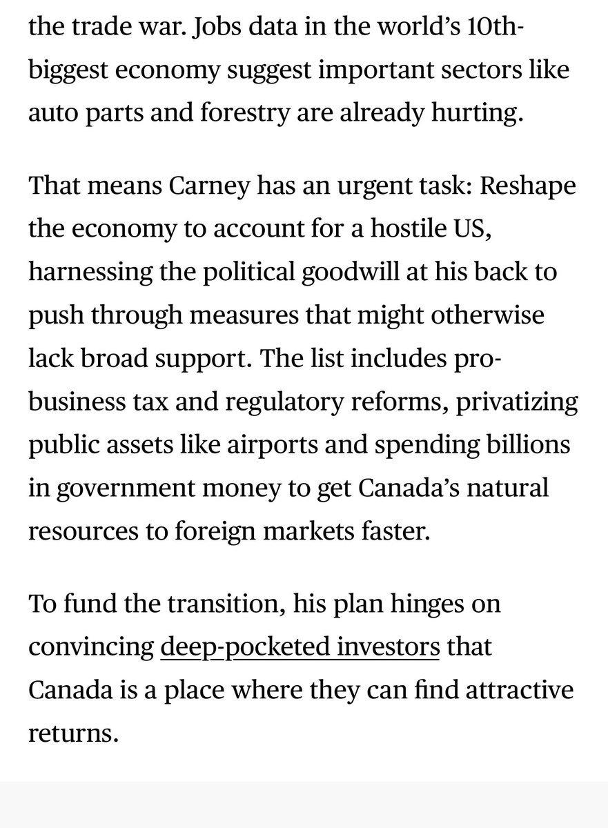 matthewstoller's tweet photo. Canadian PM Mark Carney sees the fight with Trump as his opportunity to do a shock doctrine for Canada, selling it off to private equity with moves that would otherwise be unpopular. https://t.co/Gft4S1OCtz
