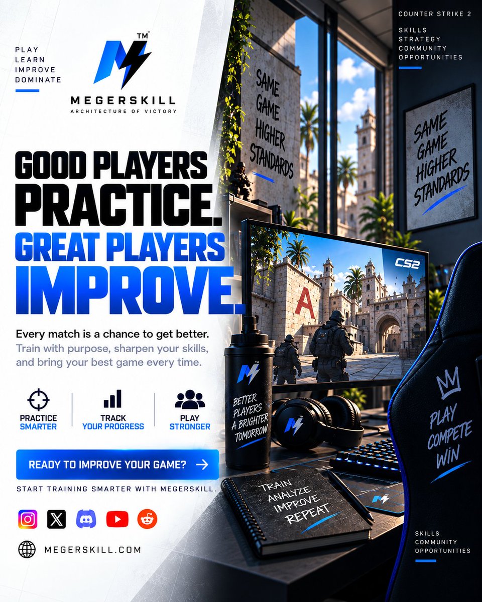 Meger_Skill's tweet photo. 🎯 Good players practice. Great players improve.

Every CS2 match is a chance to sharpen your aim, improve your game sense, and play smarter. 🔥
Train with purpose. Track your progress. Compete at a higher level.
Ready to take your CS2 skills to the next level? https://t.co/y0OFTMgUlk