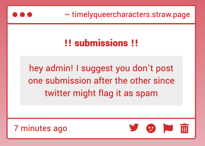 timelyqueer's tweet photo. I am trying my best, you guys send a lot of submissions. https://t.co/dqDr0l9IGi