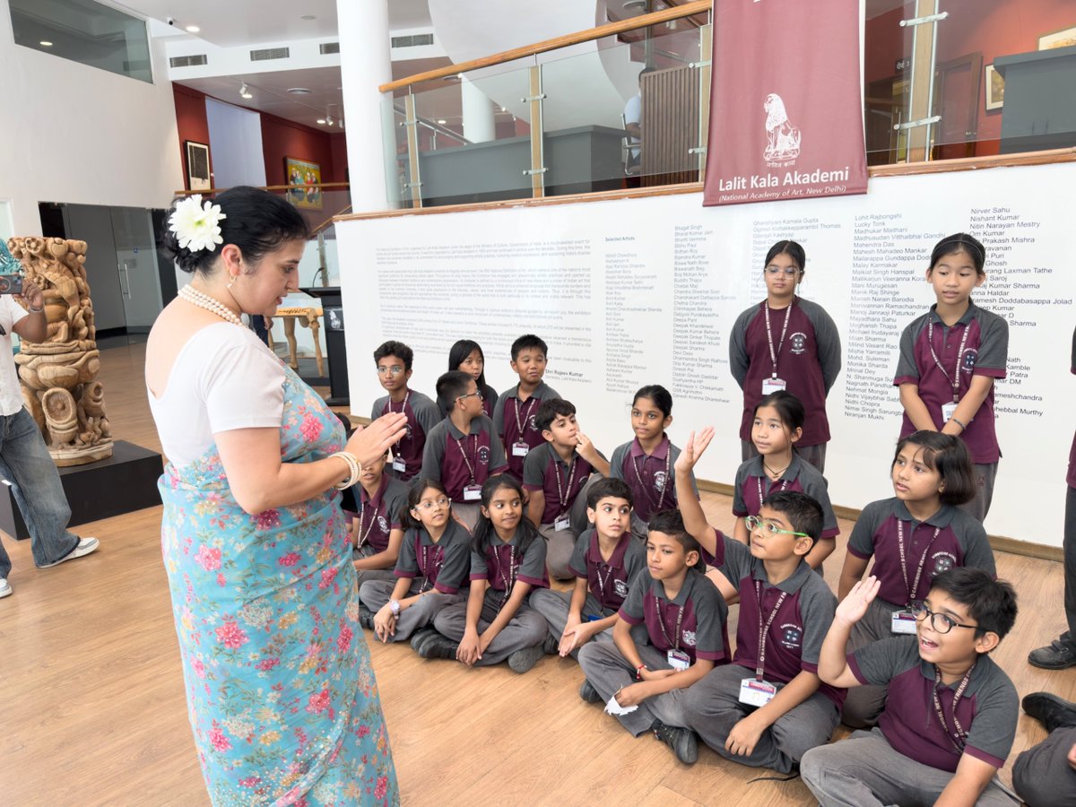 LalitKalaLKA's tweet photo. Young Minds Meet the World of Art

Students of Cambridge School, New Friends Colony, New Delhi, visited the Lalit Kala Akademi Art Gallery and explored the 65th National Exhibition of Art (NEA) 2026.

From vibrant ideas to diverse artistic expressions, the 
(1/2) https://t.co/205DWT2l7c