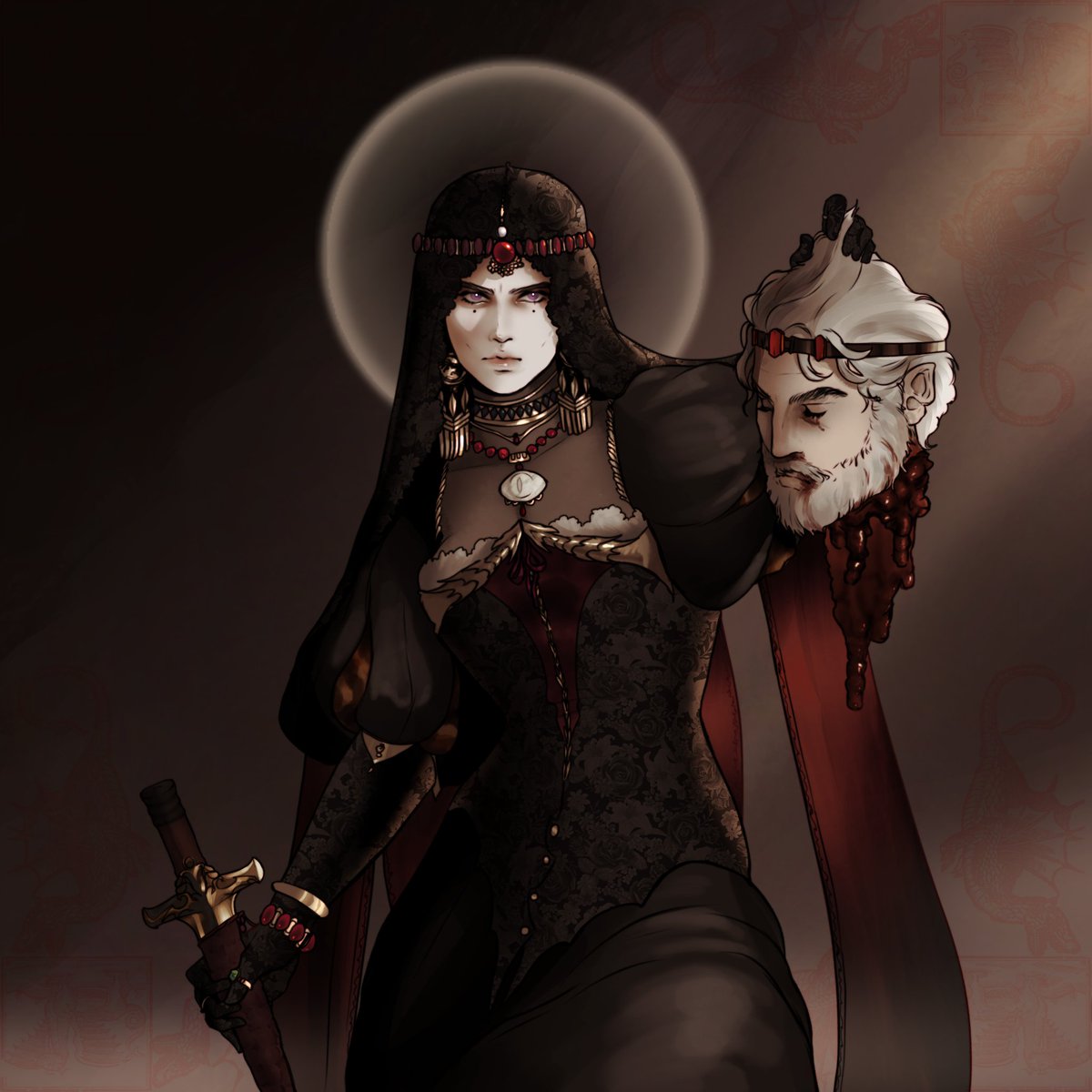 Rhaenassance's tweet photo. rhaena &amp; a cabeça de maegor

✎. fanart por @/rynquestionmark no tumblr https://t.co/xjT1wtbYq0